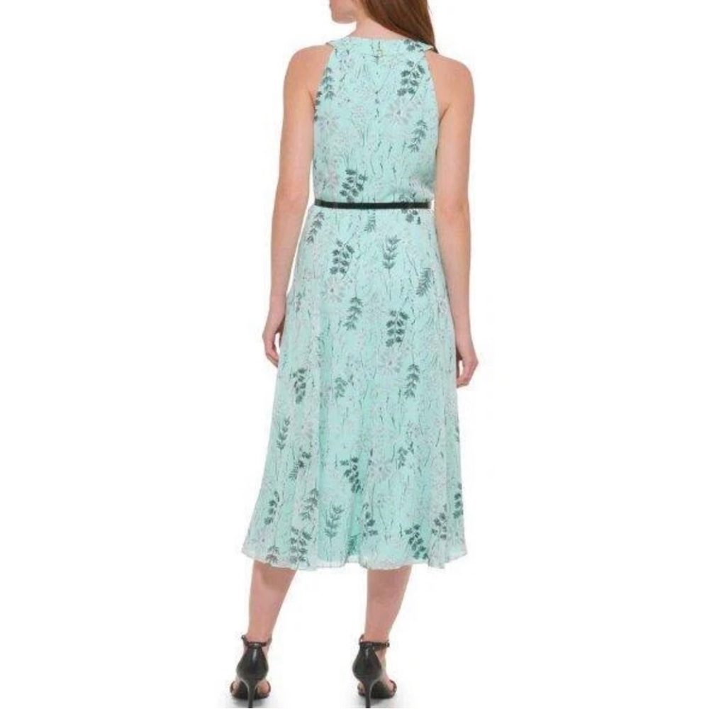 Tommy Hilfiger Sleeveless Mint Floral Dress with Belt 14 - Picture 3 of 8